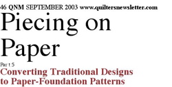 Converting Traditional Patterns to Paper-Pieced Patterns