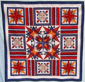 Awesome Quilt Featuring Mariner`s Compass Stars