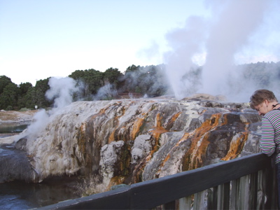 Geyser at Te Puia Marae, a traditional Maori village